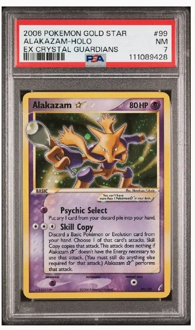 Pokemon Alakazam Gold Star card